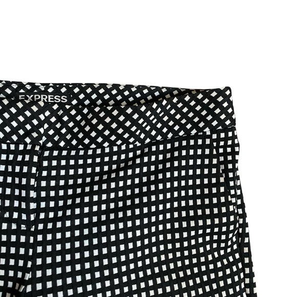 Express Black White Check Columnist Slim Ankle Pants 2 - Picture 3 of 9